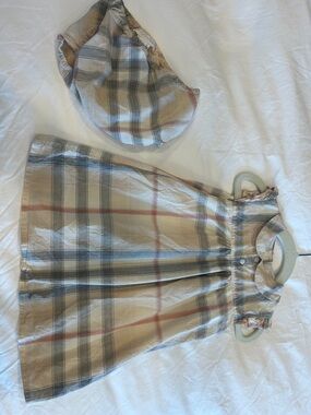 Burberry Beige Plaid Dress with Matching Diaper Cover